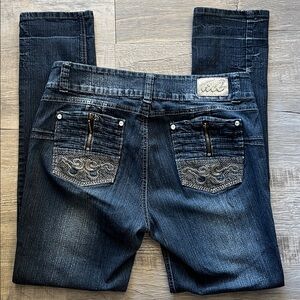 Mi Jeans Embellished Rhinestone Cotton Terylene Denim Capri Pants, Juniors Sz 15